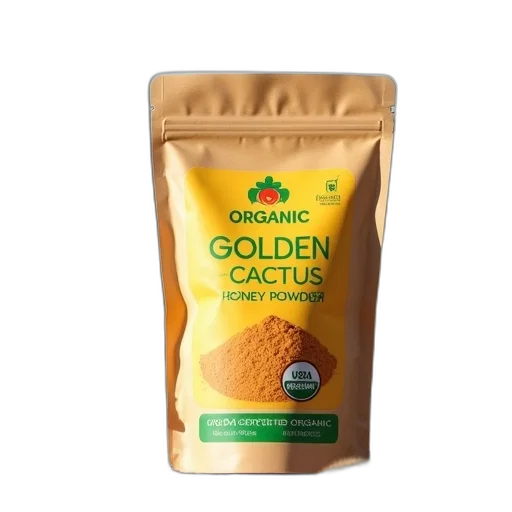 food, golden, bag, organic, honey, powder, shown, desert transparent PNG cut-out
