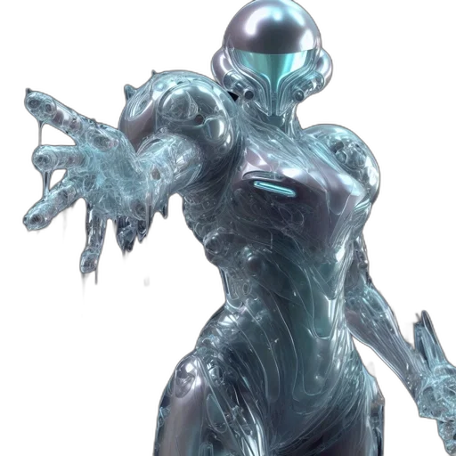 robot, creature, concept art, 3d render, cyberpunk, fantasy art, outer space, underwater transparent PNG cut-out