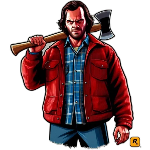 jacket, weapon, comic book art, concept art, pixel art, cartoon, illustration, shows transparent PNG cut-out