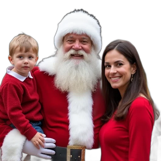 man, dressed, santa, claus, standing, next, woman, young transparent PNG cut-out