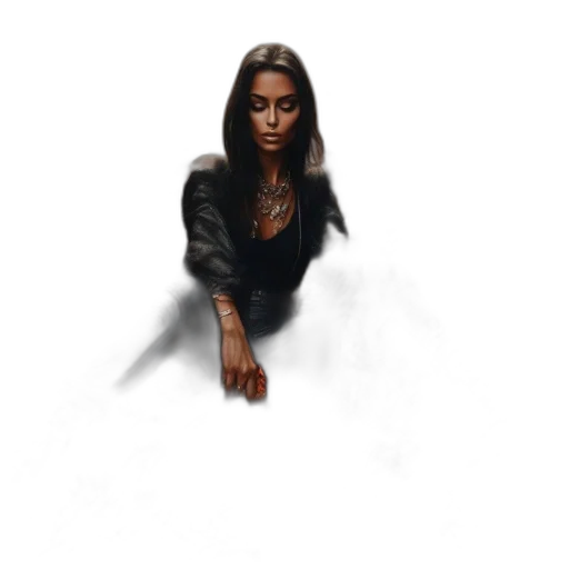 jacket, jewelry, face, concept art, photorealistic, fantasy art, pixel art, dark transparent PNG cut-out