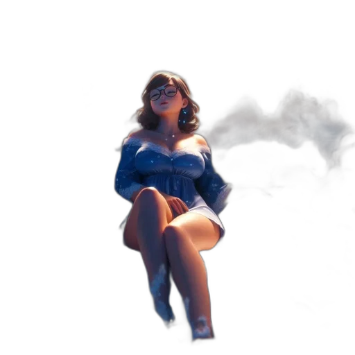 dress, umbrella, concept art, photorealistic, 3d render, fantasy art, fog, fire transparent PNG cut-out