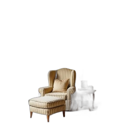 furniture, 3d render, photorealistic, concept art, earth tones, monochrome, golden, cozy transparent PNG cut-out