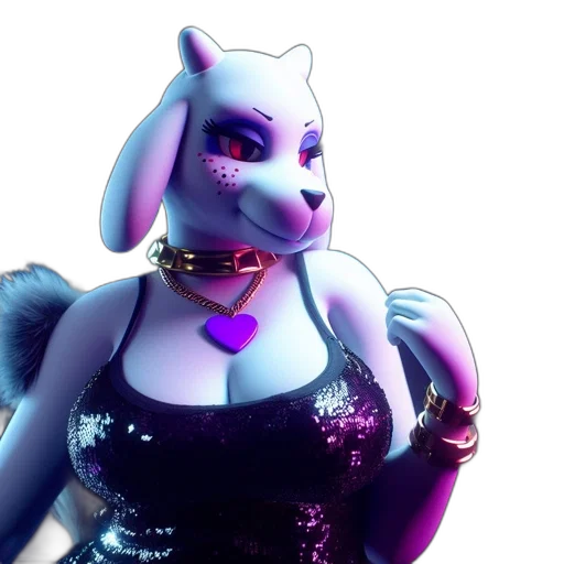 animal, creature, dress, jewelry, 3d render, vaporwave, concept art, cyberpunk transparent PNG cut-out