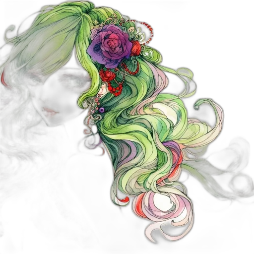 hair, mask, crown, face, photorealistic, fantasy art, watercolor, concept art transparent PNG cut-out