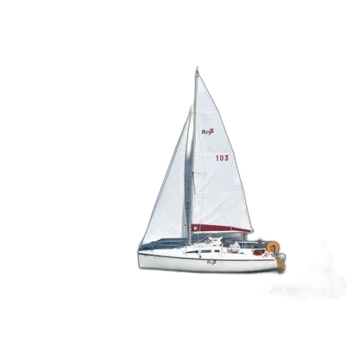 3d render, photorealistic, concept art, pixel art, fog, sailboat, number, 103 transparent PNG cut-out