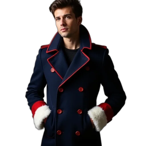 jacket, staff, hat, red transparent PNG cut-out