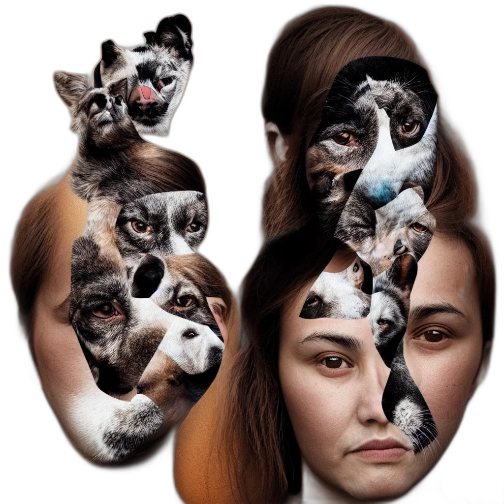 face, mask, animal, photorealistic transparent PNG cut-out