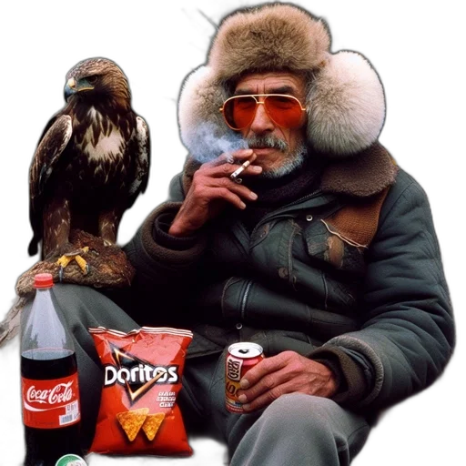 jacket, animal, hat, mask, photorealistic, cyberpunk, vaporwave, concept art transparent PNG cut-out