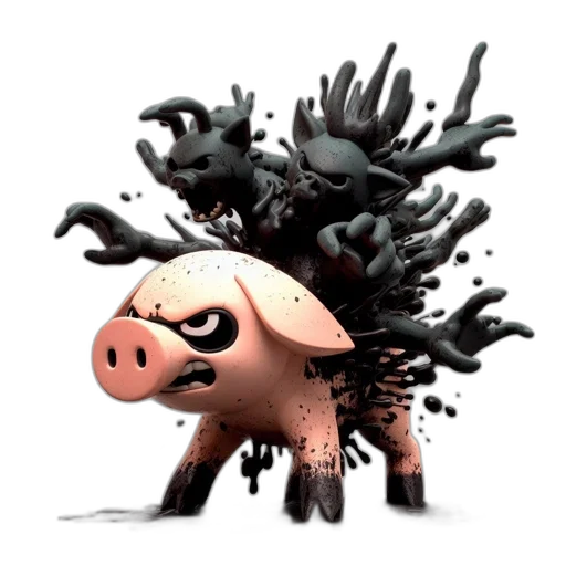 creature, animal, mask, weapon, concept art, 3d render, photorealistic, unusual transparent PNG cut-out
