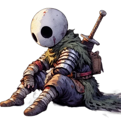mask, weapon, staff, robot, concept art, pixel art, fantasy art, watercolor transparent PNG cut-out