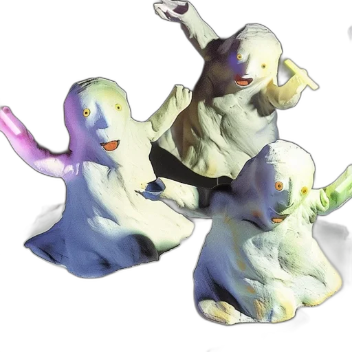 creature, 3d render, concept art, watercolor, vaporwave, pastel, three, ghost-like transparent PNG cut-out