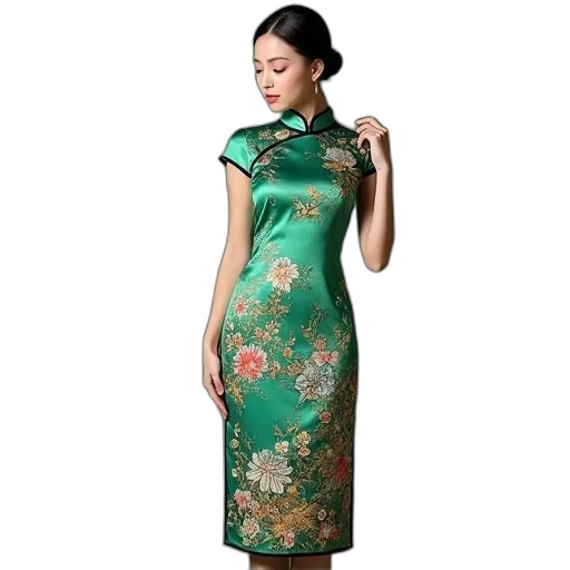 dress, green, 2013, improved transparent PNG cut-out