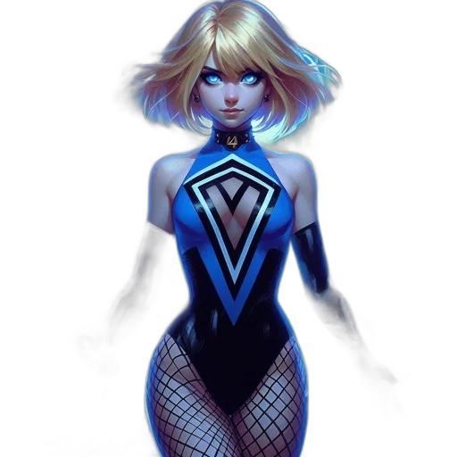 dress, concept art, comic book art, fantasy art, pixel art, neon lights, blue, neon transparent PNG cut-out