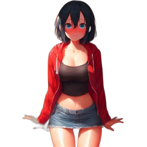 jacket, dress, mask, creature, anime, pixel art, concept art, 3d render transparent PNG cut-out