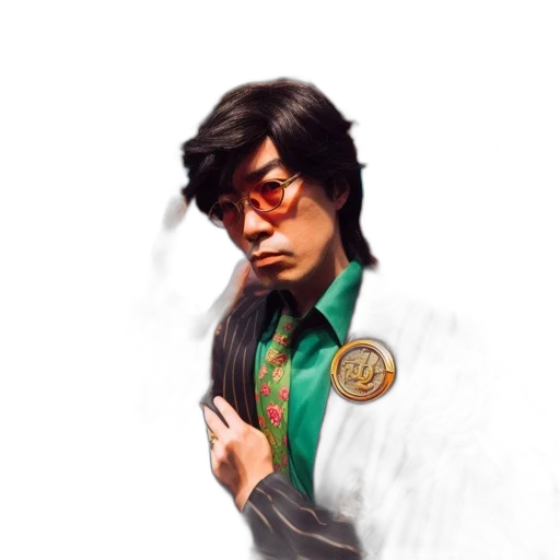 staff, jacket, face, weapon, photorealistic, concept art, pixel art, fantasy art transparent PNG cut-out