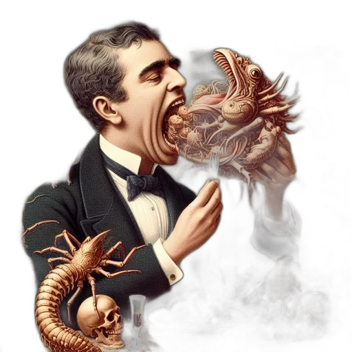 creature, animal, mask, concept art, fantasy art, unusual, scene, features transparent PNG cut-out
