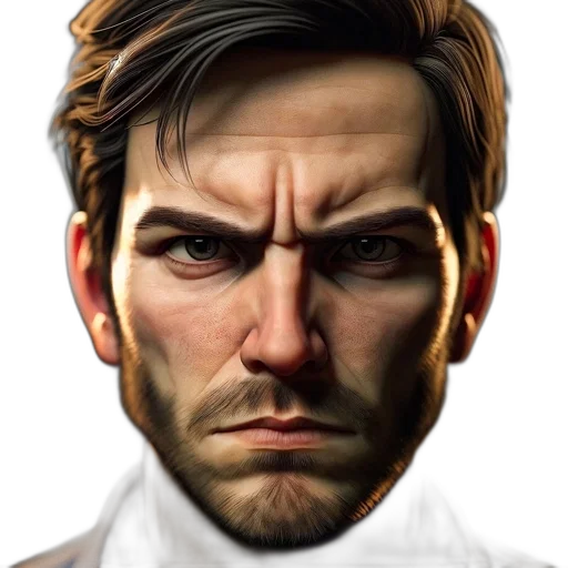 face, mask, jacket, photorealistic, concept art, comic book art, 3d render, close-up transparent PNG cut-out