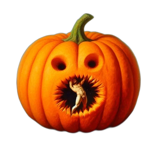 food, face, mask, creature, photorealistic, 3d render, colossal, jack-o transparent PNG cut-out