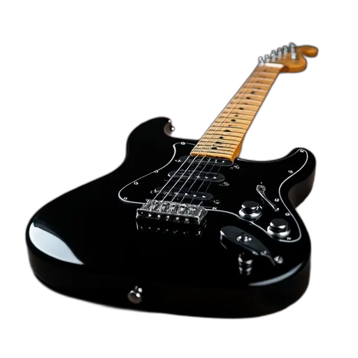 weapon, shoes, 3d render, photorealistic, black, electric, guitar, glossy transparent PNG cut-out