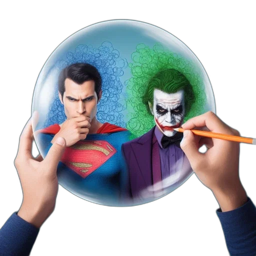 mask, comic book art, concept art, photorealistic, cartoon, illustration, displays, hand transparent PNG cut-out