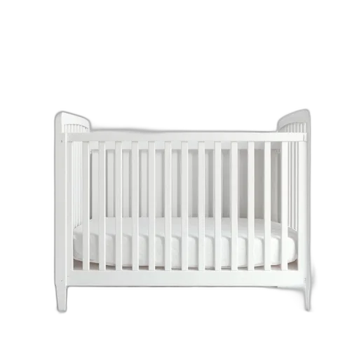 furniture, 3d render, white, minimalist, crib, simple, design, visible transparent PNG cut-out