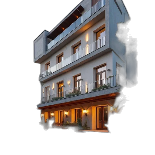 building, 3d render, photorealistic, concept art transparent PNG cut-out