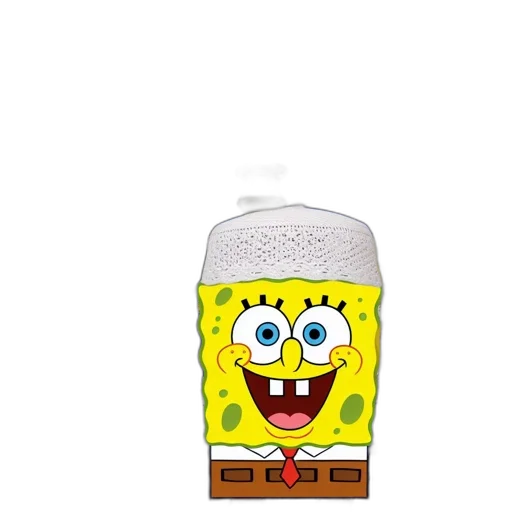 hat, bottle, food, jacket, 3d render, pixel art, spongebob, donning transparent PNG cut-out
