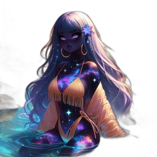 dress, creature, fantasy art, concept art, pixel art, anime, underwater, outer space transparent PNG cut-out