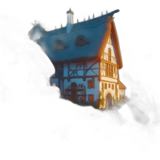 building, concept art, watercolor, fantasy art, 3d render, fog, underwater, city street transparent PNG cut-out