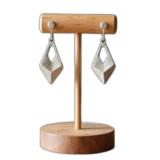 jewelry, furniture, shoes, crown, pair, silver, geometric, earrings transparent PNG cut-out