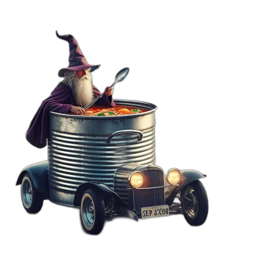 car, hat, robot, dragon, concept art, fantasy art, 3d render, wizard transparent PNG cut-out