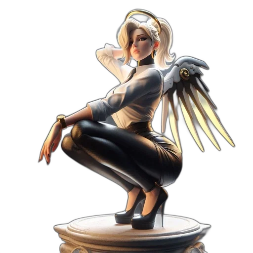 concept art, fantasy art, comic book art, 3d render, animated, female, character, blonde transparent PNG cut-out