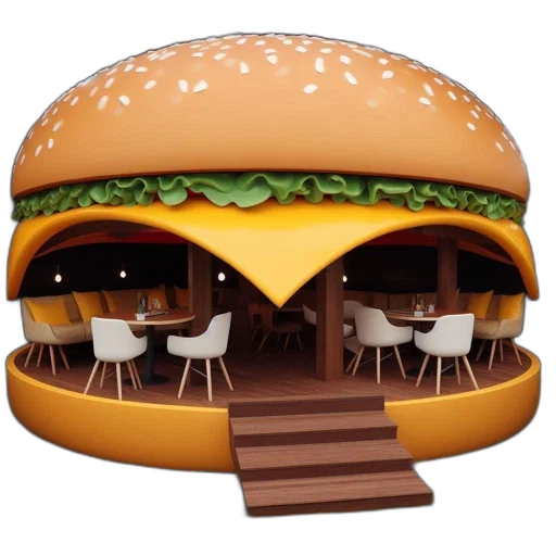 food, furniture, 3d render, photorealistic, concept art, pixel art, unusual, structure transparent PNG cut-out