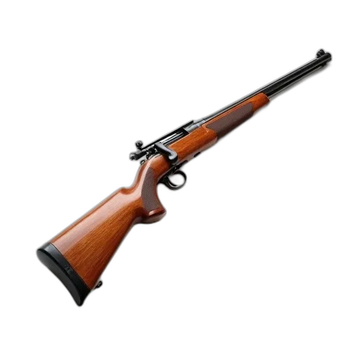 weapon, 3d render, wooden, rifle, brown, stock, metal, barrel transparent PNG cut-out