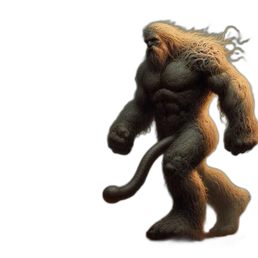 creature, animal, staff, hair, concept art, 3d render, fantasy art, photorealistic transparent PNG cut-out