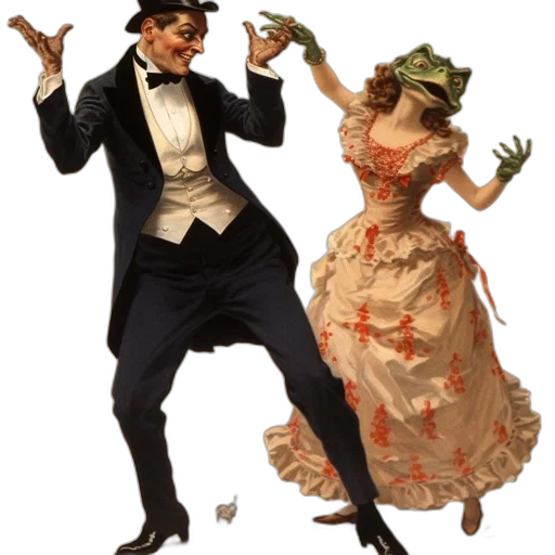 concept art, city street, fire, underwater, man, frog, dressed, formal transparent PNG cut-out