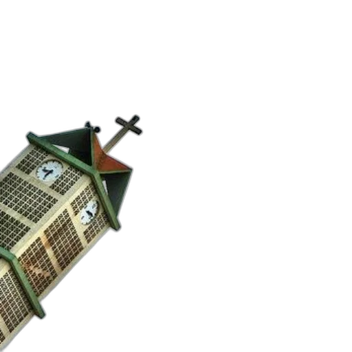 building, 3d render, concept art, photorealistic, pixel art, clock, tower, cross transparent PNG cut-out