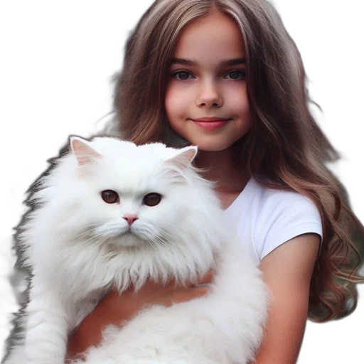 animal, creature, hair, photorealistic, oil painting, 3d render, pixel art, girl transparent PNG cut-out