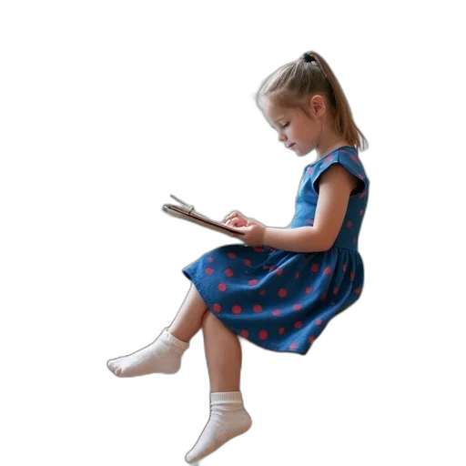 dress, photorealistic, 3d render, young, girl, sitting, bench, library transparent PNG cut-out