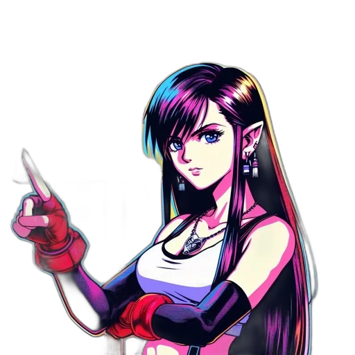 weapon, staff, sword, pixel art, cyberpunk, concept art, anime, neon lights transparent PNG cut-out