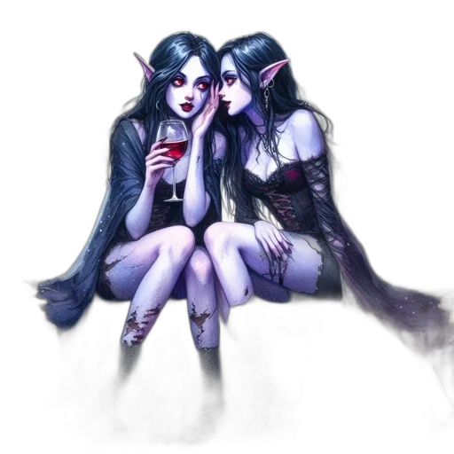 concept art, fantasy art, watercolor, pixel art, neon lights, dark, monochrome, two transparent PNG cut-out