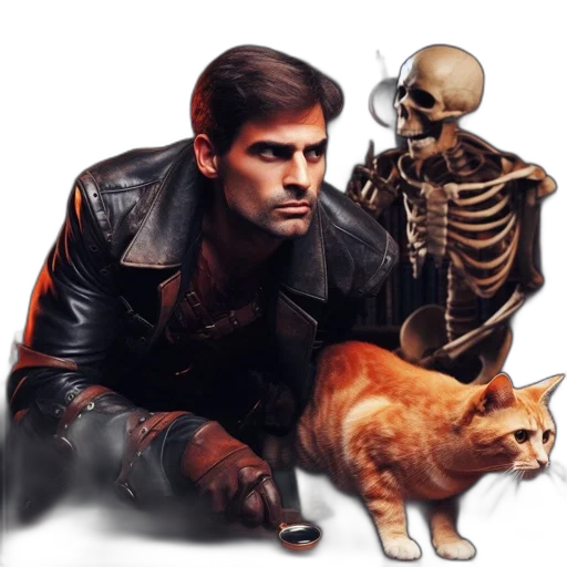 animal, jacket, concept art, comic book art, photorealistic, fantasy art, dimly, lit transparent PNG cut-out