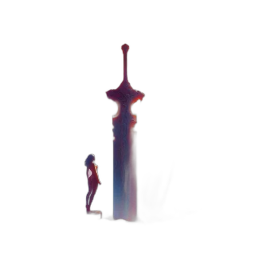 sword, staff, dress, umbrella, concept art, pixel art, 3d render, fantasy art transparent PNG cut-out