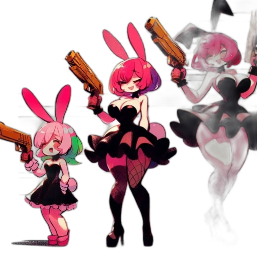 weapon, concept art, pixel art, anime, cartoon, dark, neon, monochrome transparent PNG cut-out