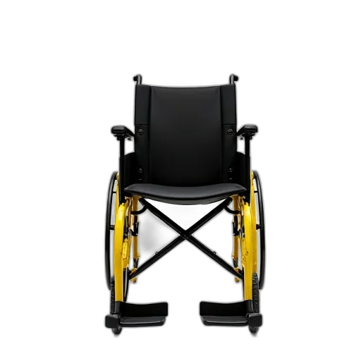 furniture, 3d render, concept art, black, yellow, wheelchair, high, backrest transparent PNG cut-out