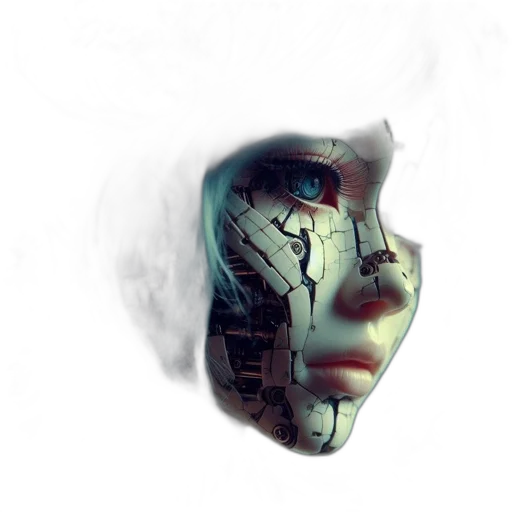 mask, robot, face, creature, concept art, 3d render, photorealistic, cyberpunk transparent PNG cut-out