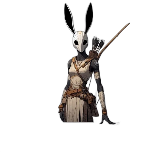 staff, animal, mask, creature, concept art, fantasy art, 3d render, pixel art transparent PNG cut-out