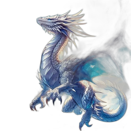dragon, creature, animal, sword, fantasy art, concept art, watercolor, photorealistic transparent PNG cut-out