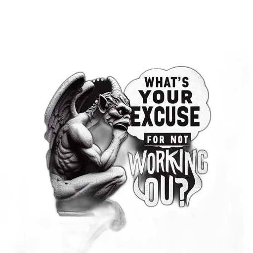 comic book art, image, displays, black, t-shirt, featuring, introspective, gargoyle transparent PNG cut-out